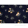 Black Background Gardenias Pattern Printed Fabric